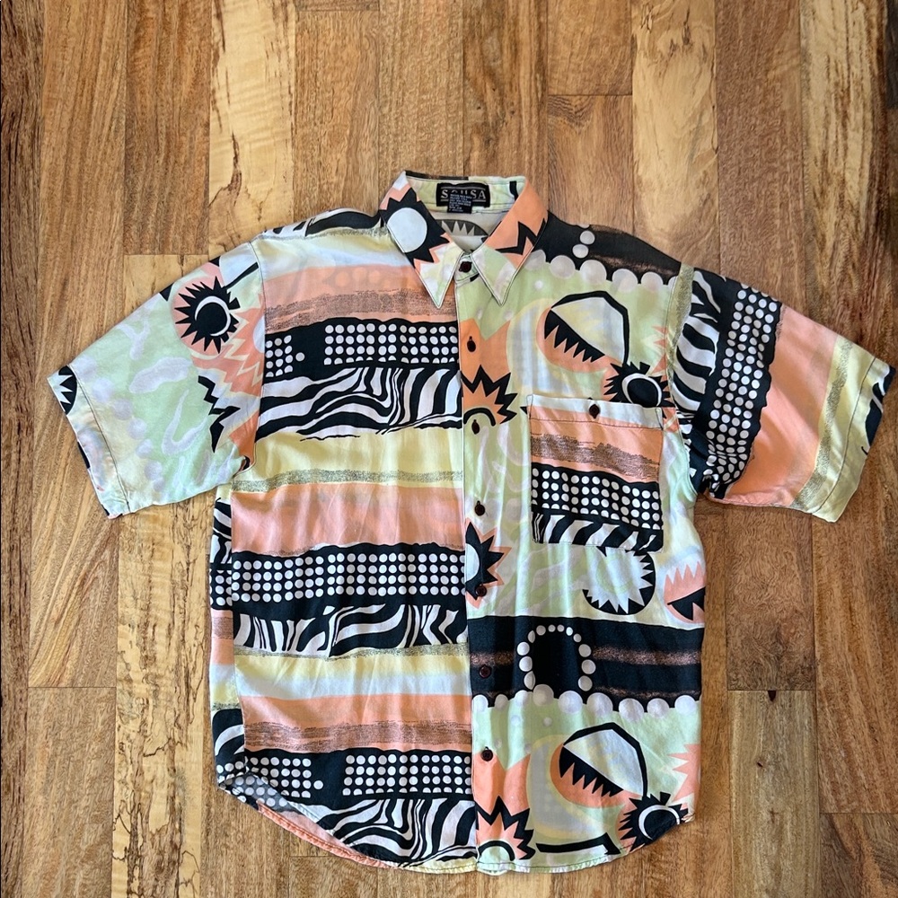 Vintage SCUSA Rayon Abstract Pattern  - Small